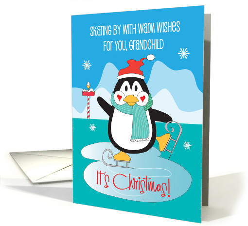 Christmas for Grandchild Ice Skating Penguin in Santa Hat... (1450546)