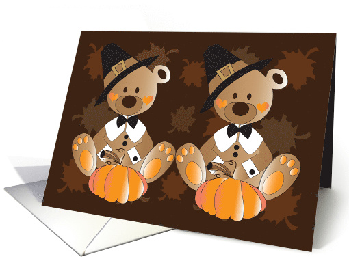First Thanksgiving for Twins, Two Bears in Pilgrim Hats &... (1451420)