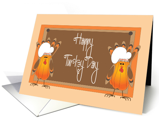 Thanksgiving for Twins, Two Turkey Chefs Happy Turkey Day card