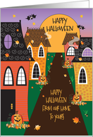 Halloween from Our House to Yours, Halloween Neighborhood & Leaves card