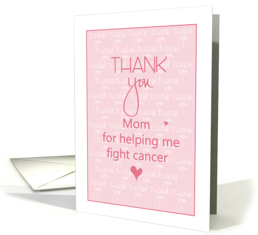 Thank you to Mom for Helping to Fight Cancer, with Hearts on Pink card