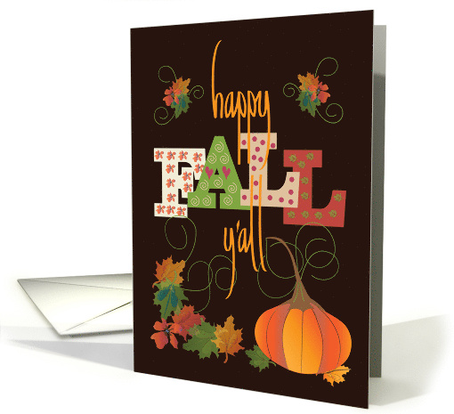 Hand Lettered Happy Fall Y'All Decorated Letters Pumpkin... (1453464)