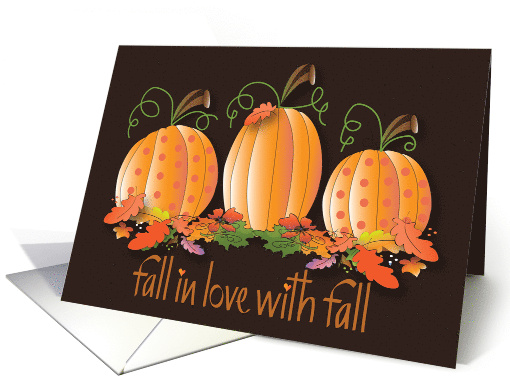 Hand Lettered Fall in Love With Fall Trio of Patched... (1453470)