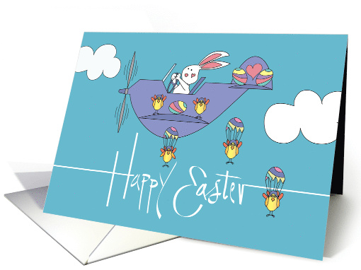 Easter for Boy White Bunny Piloting Small Plane and... (1454078)