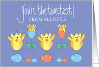 Easter from All of Us, with Trio of Tweetest Birds & Easter Eggs card