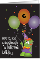 Hand Lettered Monstrously Fun Birthday Monster Custom Age Balloon card