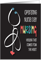 Hand Lettered Operating Room Nurse Day, with stethoscope & heart card