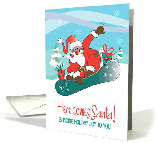 Christmas for Kids Snowboarding Santa Delivering... (1455152)