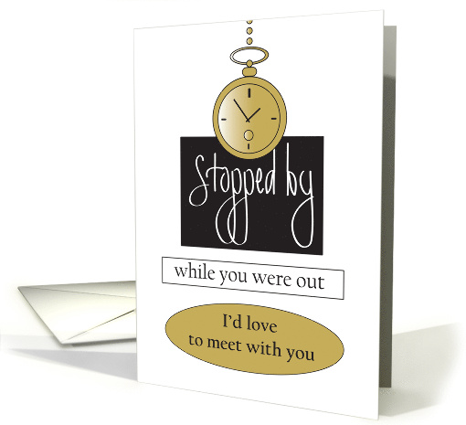 Door to Door Sales, Pocket Watch with Contact Info, Love to Meet card