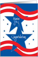 Graduation for Marine JAG, Patriotic Stars & Stripes card