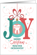 Christmas Joy from your Orthodontist, Glistening Tooth with Sparkles card