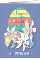 Hand Lettered Easter for Grandma Easter Lilies with Easter Eggs card