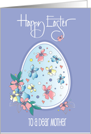 Easter for Mother Decorated Floral Easter Egg Flowers and Hearts card