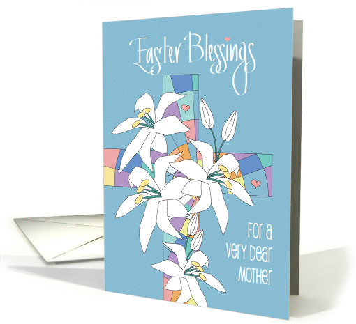Hand Lettered Easter for Mother Stained Glass Cross with... (1460830)