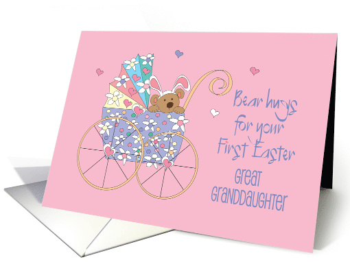 1st Easter Great Granddaughter Bear in Floral Stroller... (1460840)