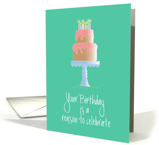 Birthday after Loss of Husband, Cake with Comforting Thoughts card