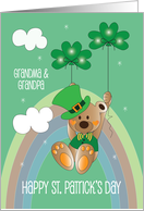 St. Patrick’s Day for Grandma and Grandpa Bear with Shamrock Balloons card