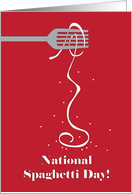 National Spaghetti Day, Fork Twirling Strand of Spaghetti card