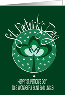 Hand Lettered St. Patrick’s Day for Aunt & Uncle Stylized Shamrock card