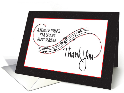 Hand Lettered Thank you to Music Teacher with Curved... (1462264)