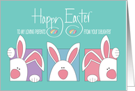 Easter wishes to loving Parents from Daughter with Three White Bunnies card