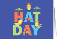 National Hat Day, Birds in Floral Spring Bonnets & Millinery Display card