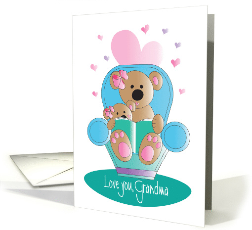 Grandparents Day for Grandma, Child & Grandma Reading in Chair card