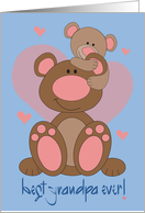 Father’s Day Grandpa from Grandson Hugging Bear Ear Best Grandpa Ever card