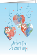 Hand Lettered Mother’s Day for Mother in Law Floral Watercolor Hearts card