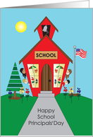 School Principals’ Day, with Red Schoolhouse and Children card