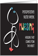 Hand Lettered Perioperative Nurse Week with Stethoscope and Heart card