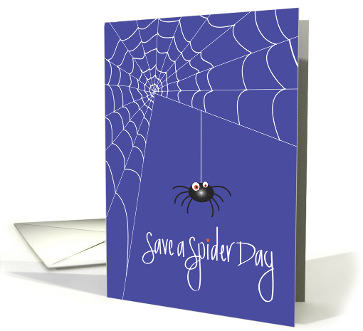 Save a Spider Day, Spider Dropping from His White Spider Web card