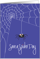 Save a Spider Day, Spider Dropping from His White Spider Web card