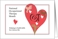 National Occupational Therapy Month, with Heart & Helping Hands card