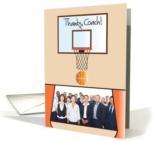 Thanks Coach for Basketball with Custom Team Photo card (1467834)