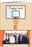 Thanks Coach for Basketball with Custom Team Photo card