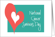 National Cancer Survivors Day, Double Hearts & Hand Lettering card