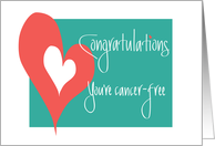 Congratulations for Being Cancer-Free, with Double Hearts card