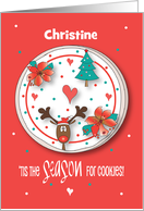 Christmas Cookie, Tis the Season for Cookies with Custom Name card