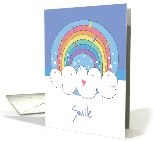 Encouragement with Colorful Arched Rainbow , Just Smile card (1468946)