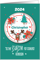 Christmas for Grandson Tis the Season for Cookies Cookie Custom Name card