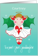 Christmas for Angel Great Granddaughter Holly Wings and Custom Name card