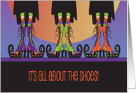 Halloween for Teens It’s All About the Shoes with Colorful Witch Boots card
