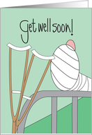 Get Well Soon Following Surgery, Foot in Cast and Crutches card