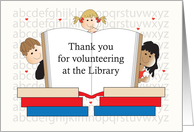 Thank you to School Library Volunteer, Children & Open Book card