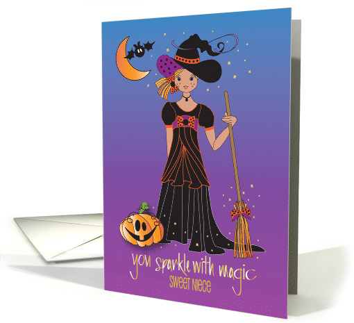 Halloween for Sweet Niece Trick or Treater in Witch Gown... (1472300)