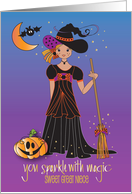 Halloween for Great Niece You Sparkle with Magic Witch Gown Costume card