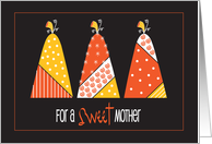 Halloween for Sweet Mother with Decorated Candy Corn Pumpkins card