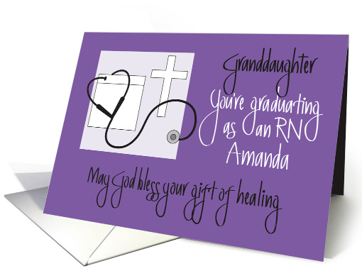 RN Graduation Congratulations Granddaughter, with White Cross card