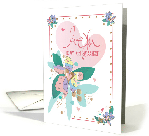 Hand Lettered Love You Mother's Day for Sweetheart with Flowers card